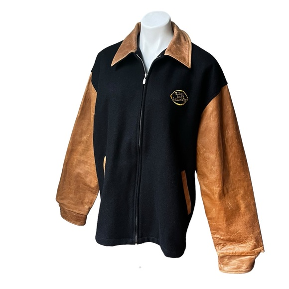 Mike’s Hard Lemonade Logo Wool Blend and Leather Zip Zip Front Jacket, Sz XL - Picture 5 of 15